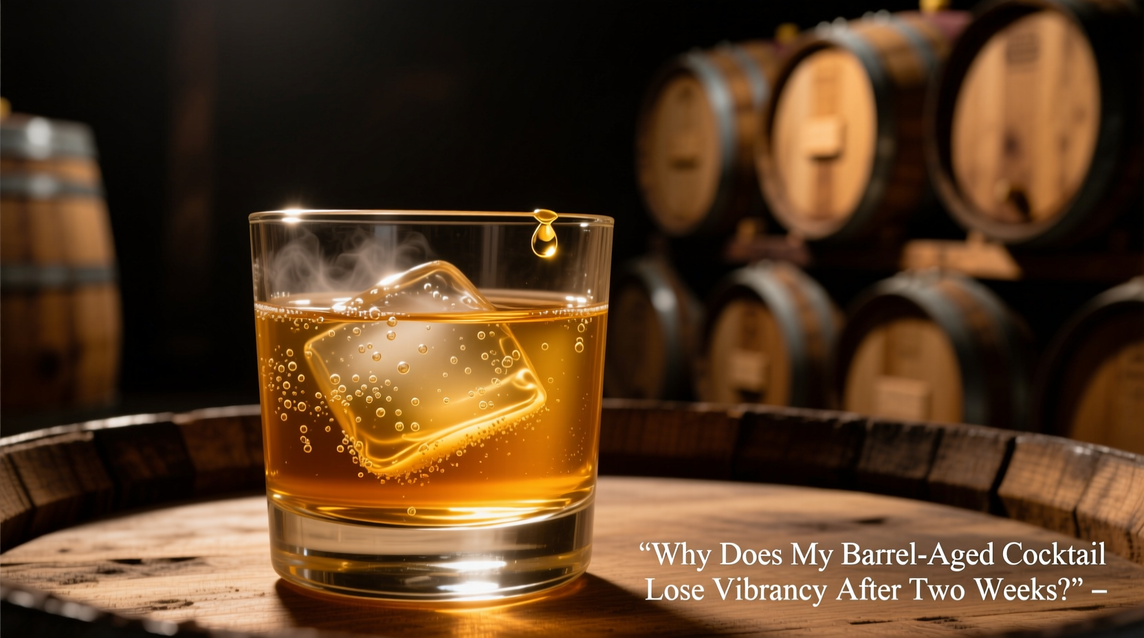 why does my barrel-aged cocktail lose vibrancy after two weeks