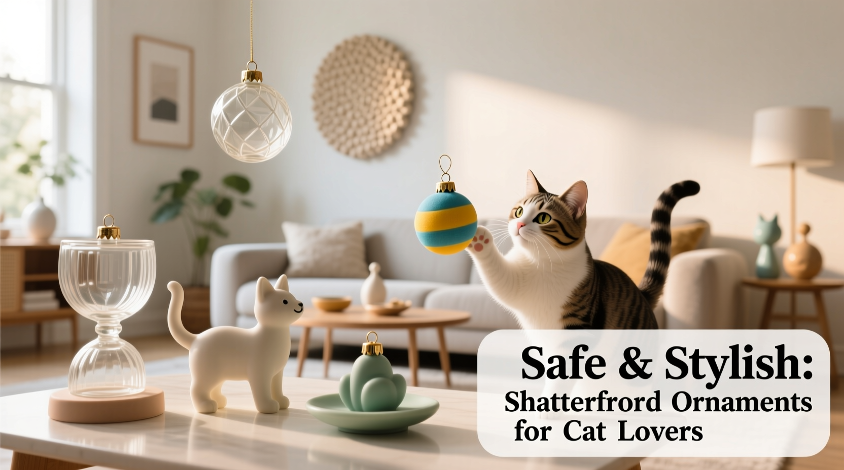 how to choose shatterproof ornaments for homes with playful cats