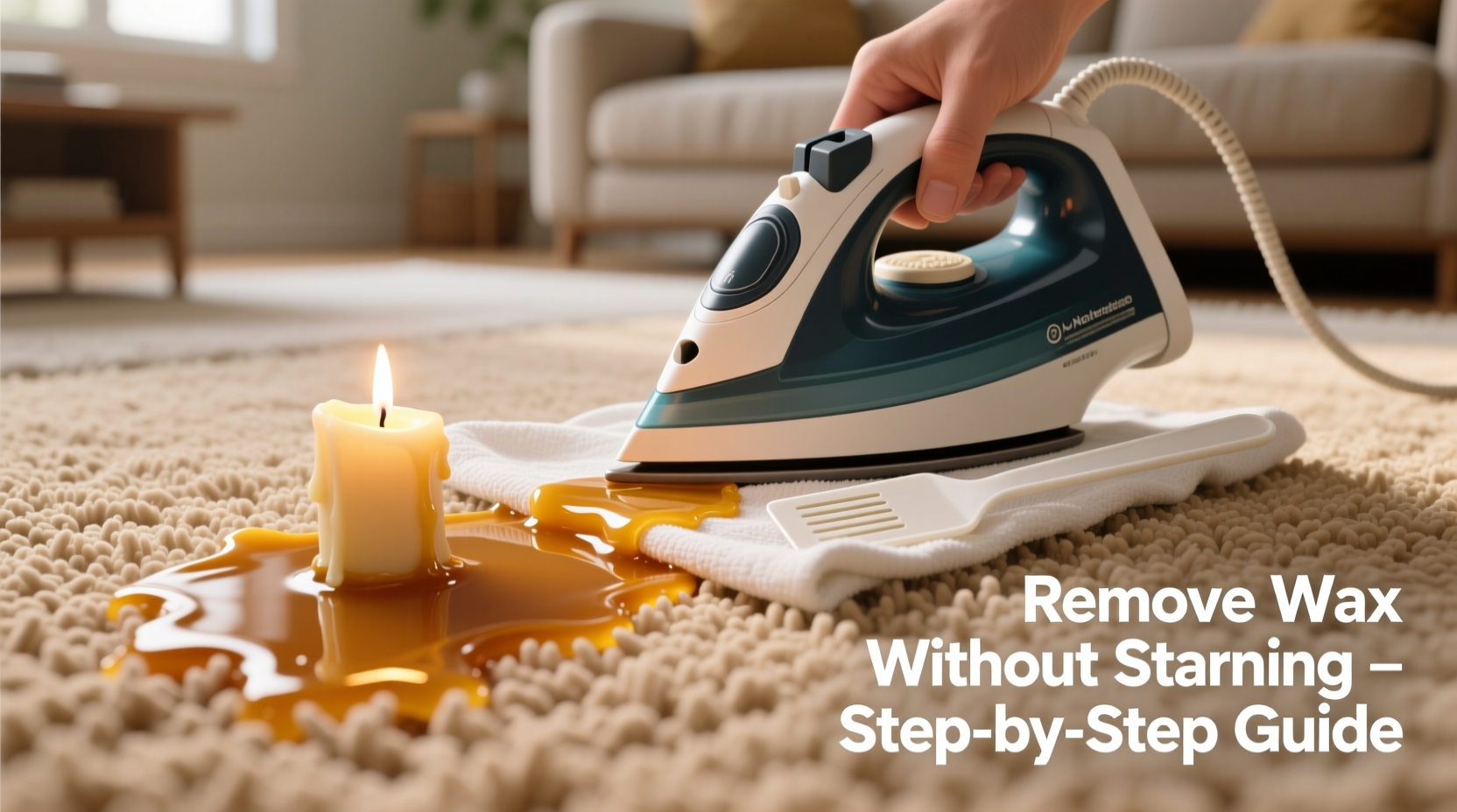how to remove candle wax from carpet without staining fibers