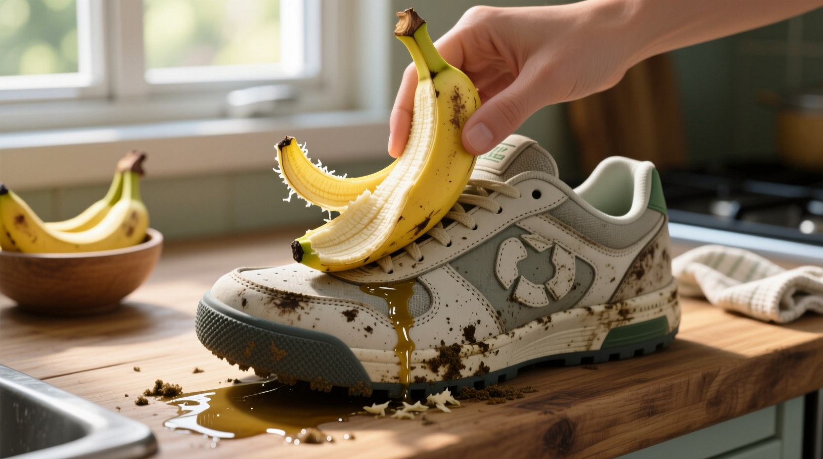 banana peel scuff removal for sneakers