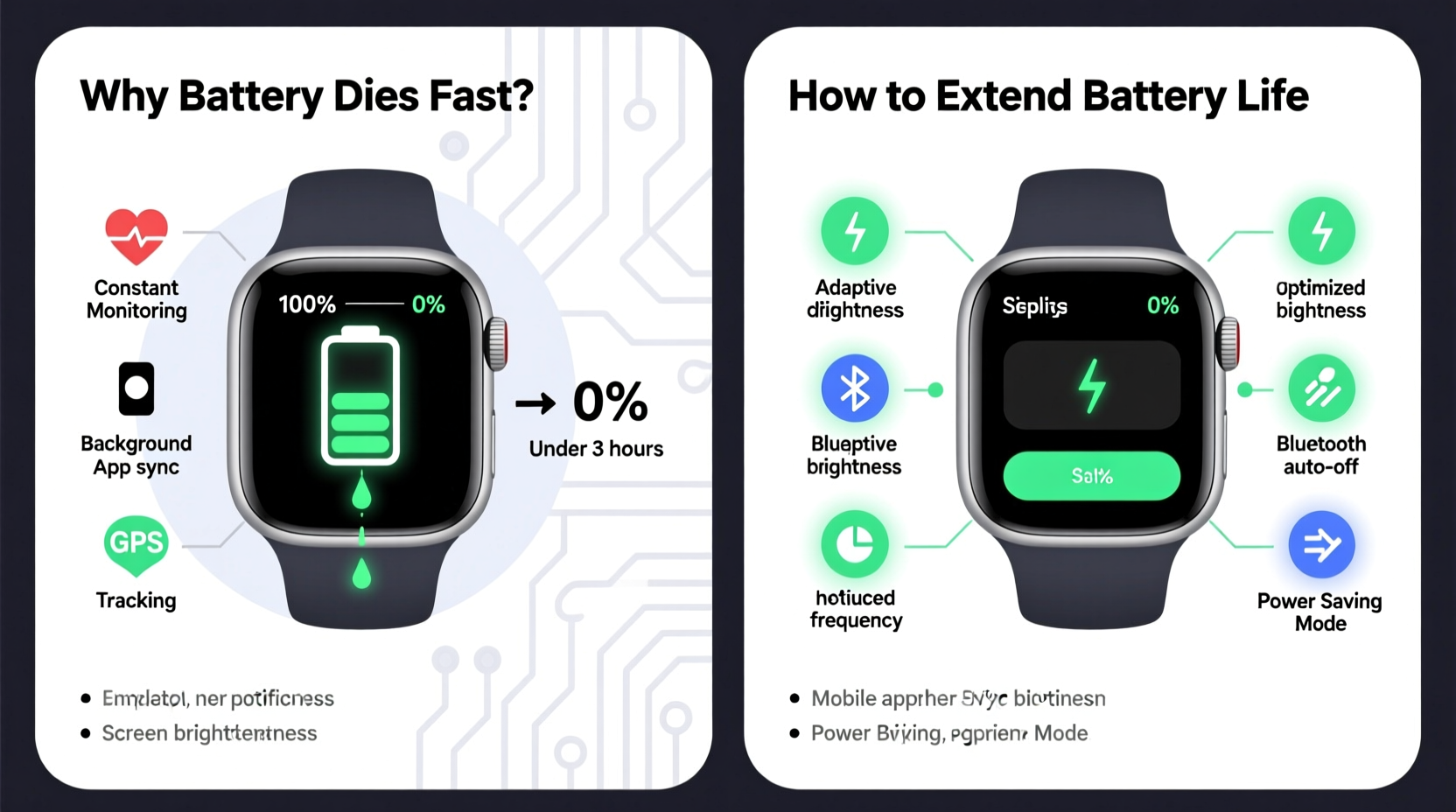 why does my smartwatch battery die so fast and how to make it last longer