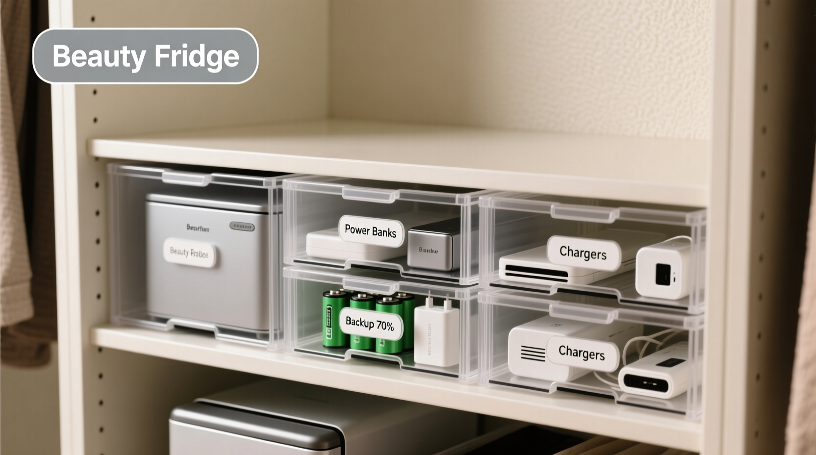 closet organization tips for beauty fridges chargers