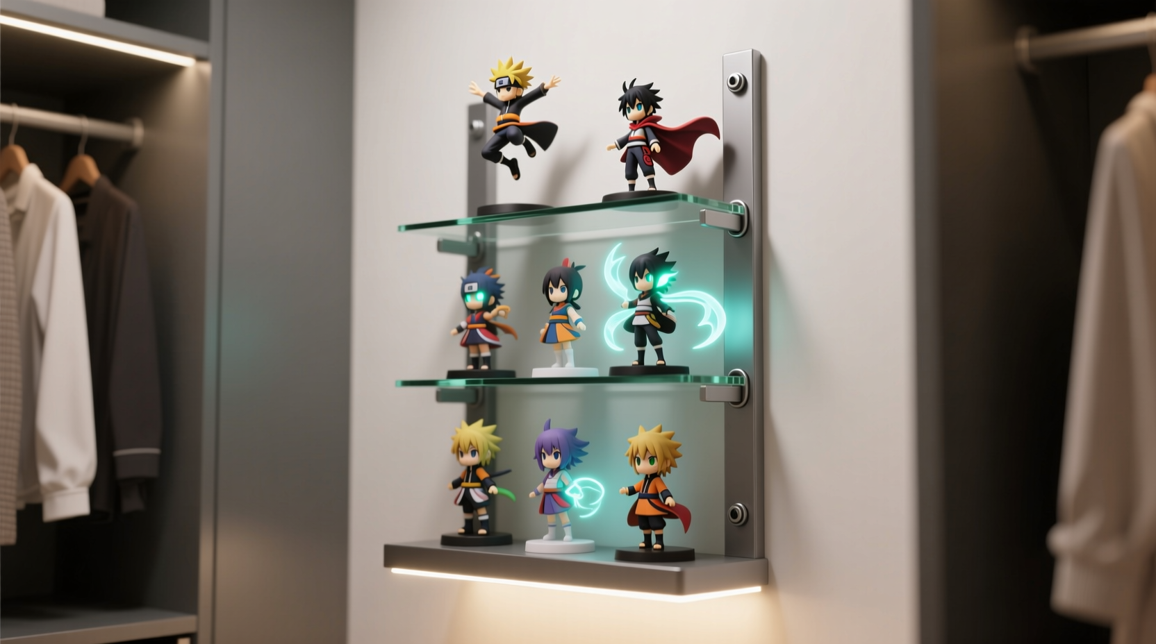 non drill anime figure display for closets