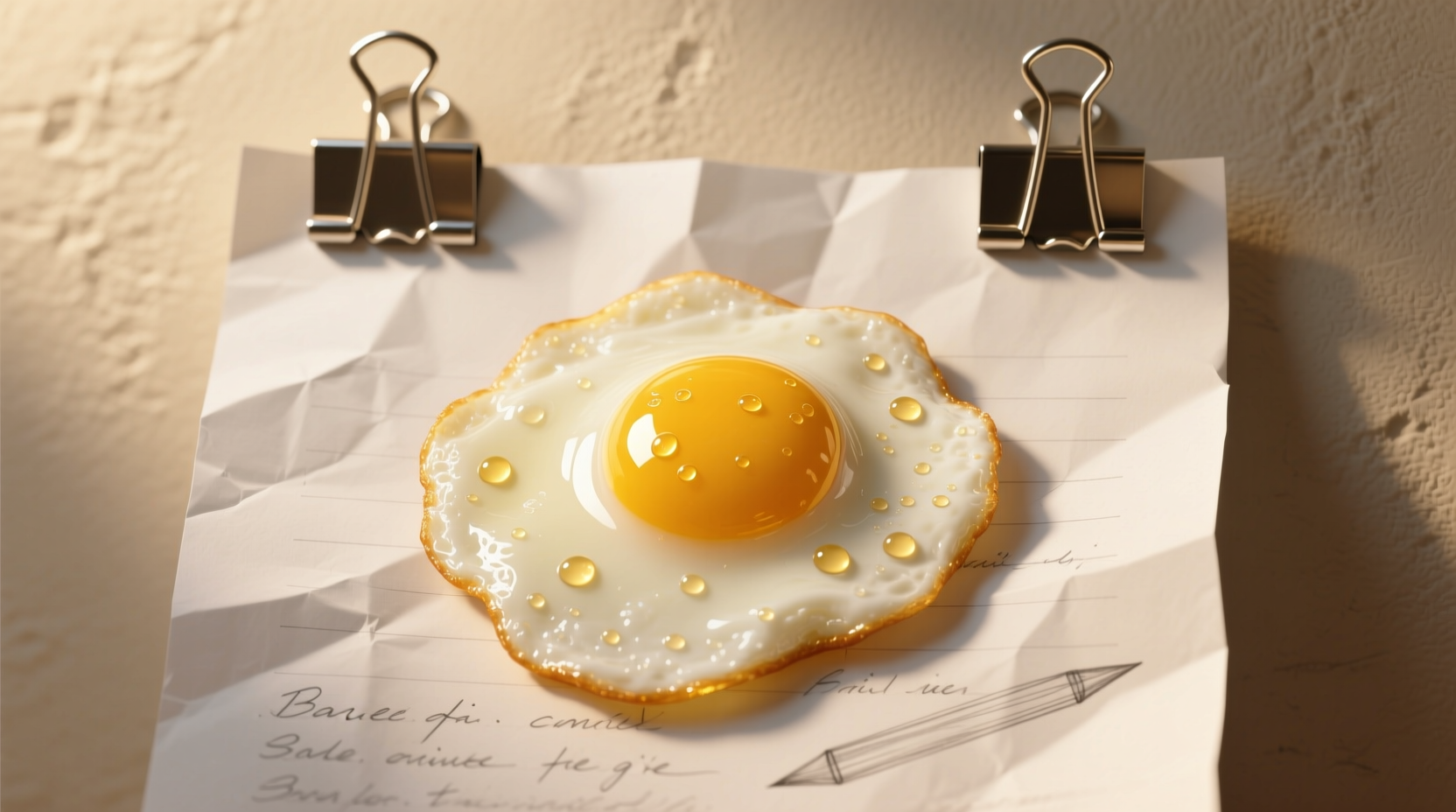 how to fry an egg with a sheet of paper and some binder