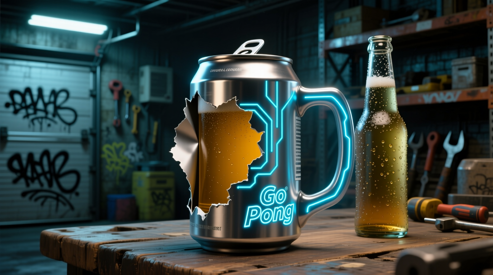 go pong grips make a mug out of your beer bottle or can