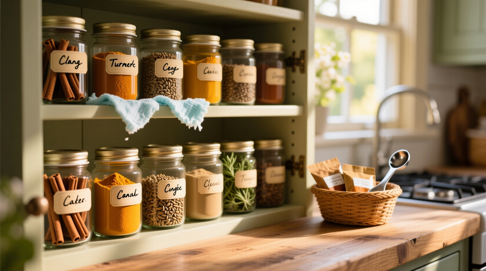 spice cabinet spring cleaning