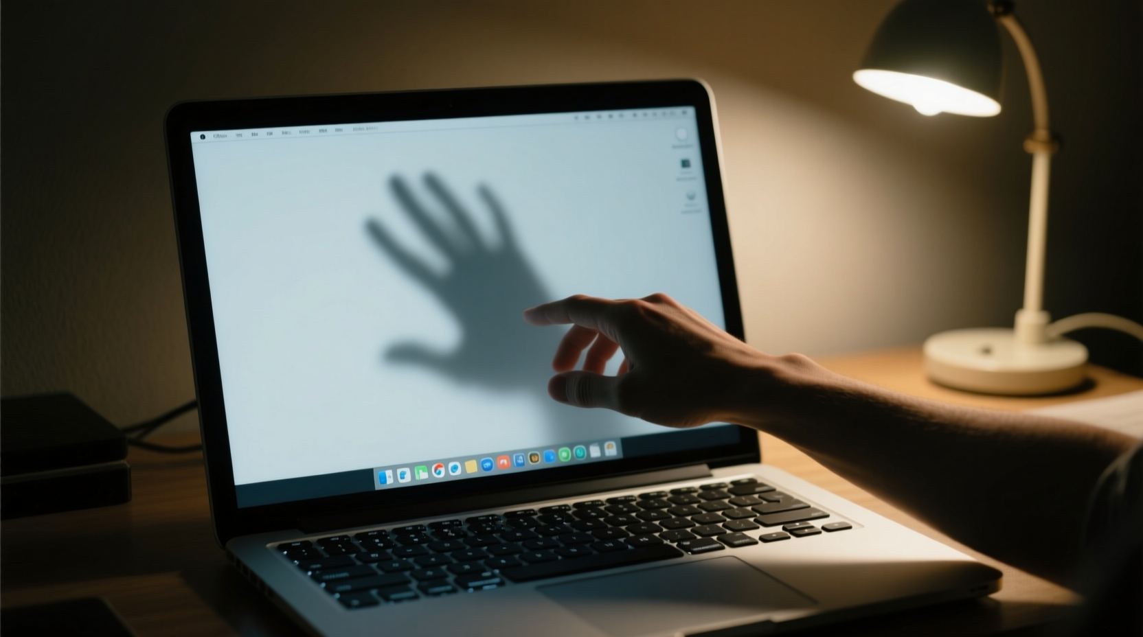 why is my shadow appearing on my laptop screen and how to remove it