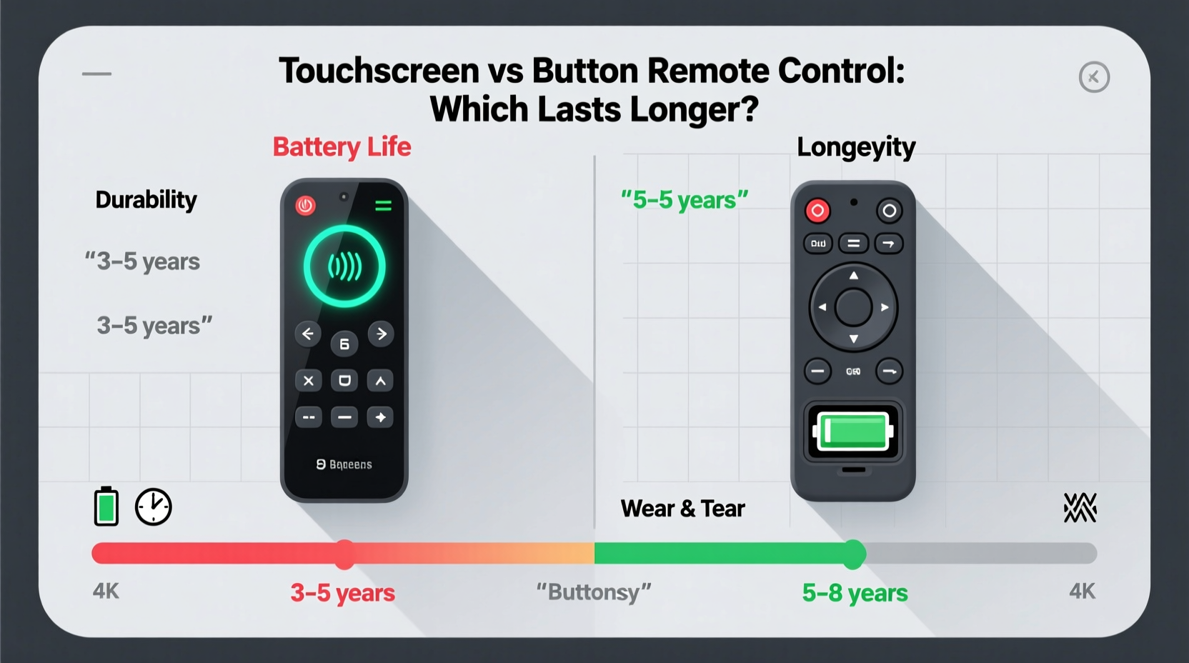 touchscreen vs button remote controls which lasts longer
