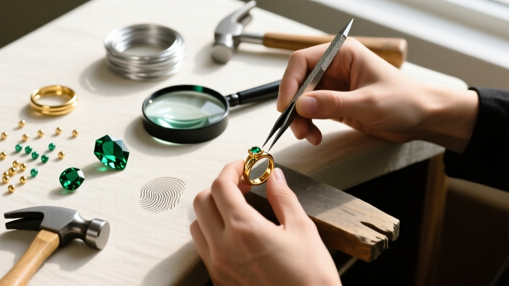 Overhead view of a jeweler
