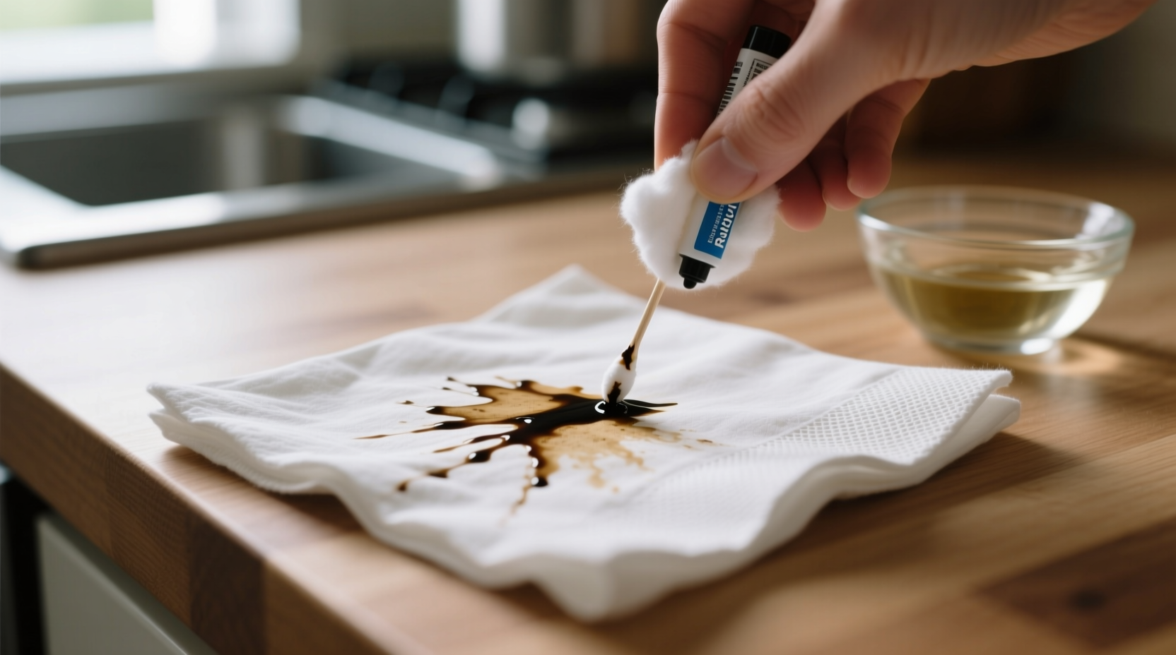 remove permanent marker from cotton napkins
