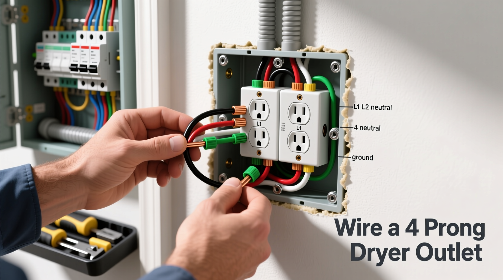 wire a 4 prong dryer outlet