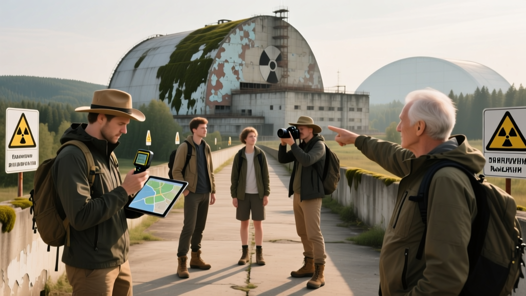 monument at reactor 4 in chernobyl