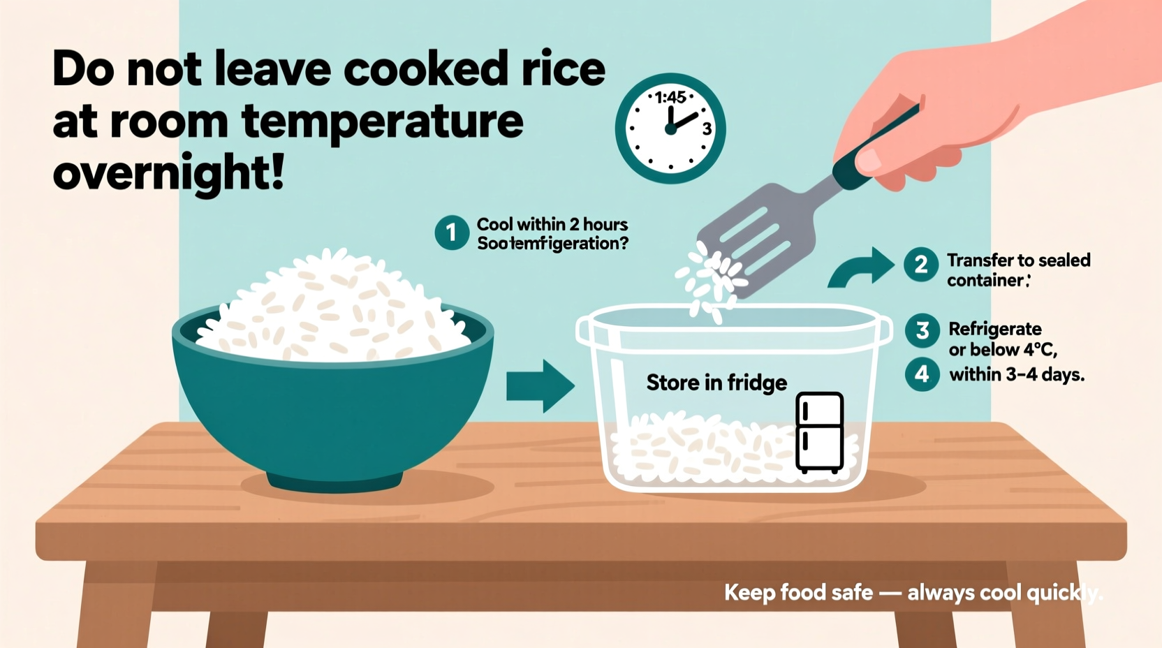 how to store cooked rice