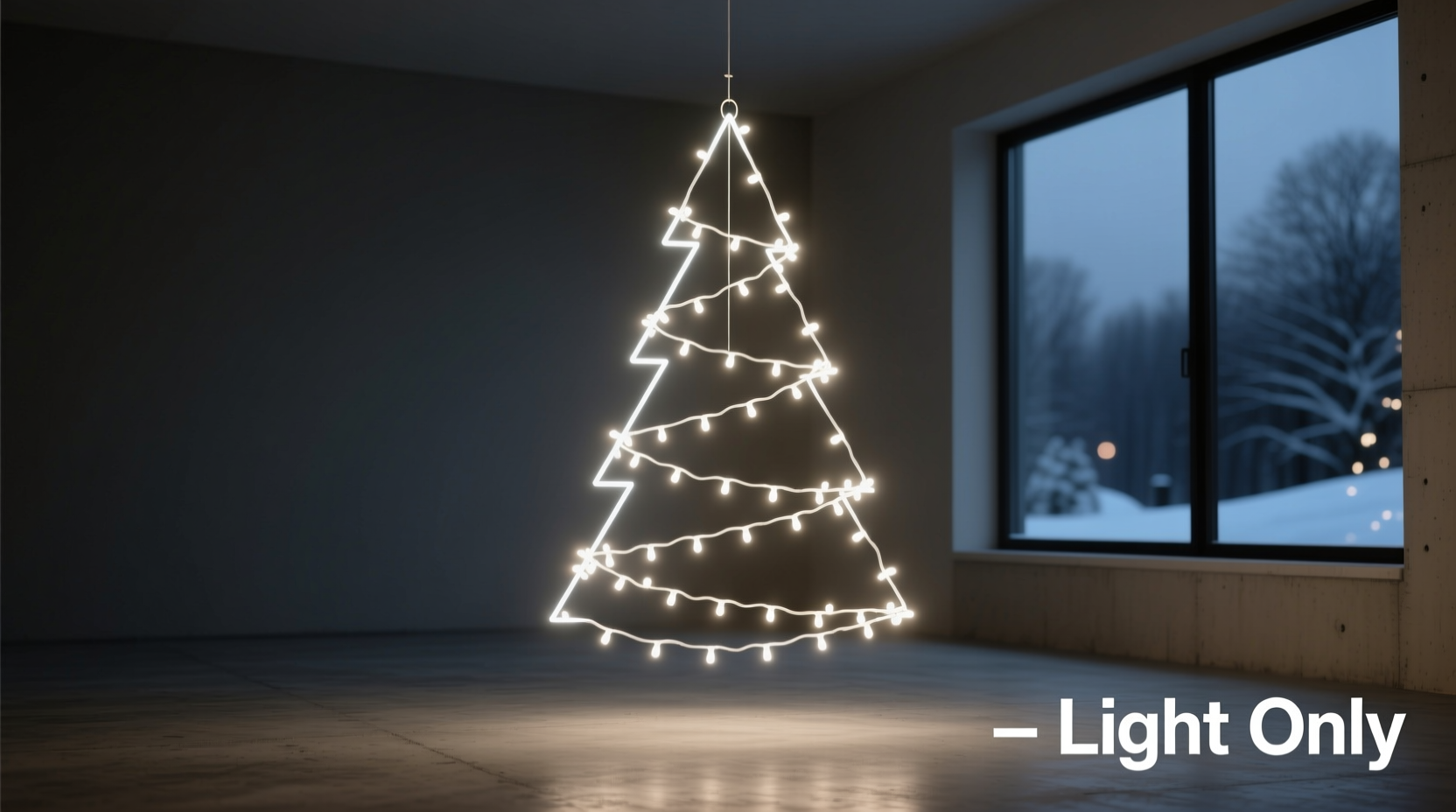 how to make a minimalist christmas tree using only lights