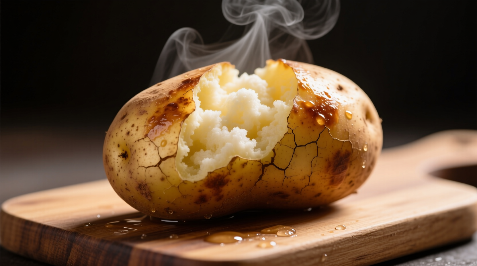 Perfectly baked potato with fluffy interior