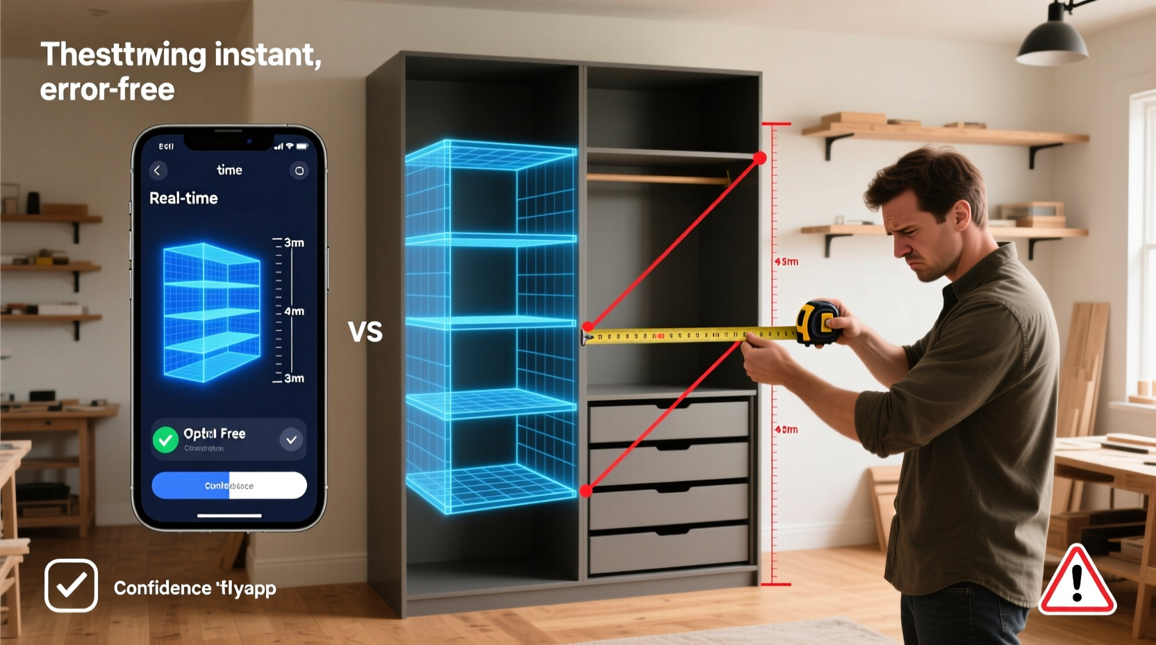 closet shelf depth calculator vs tape measure