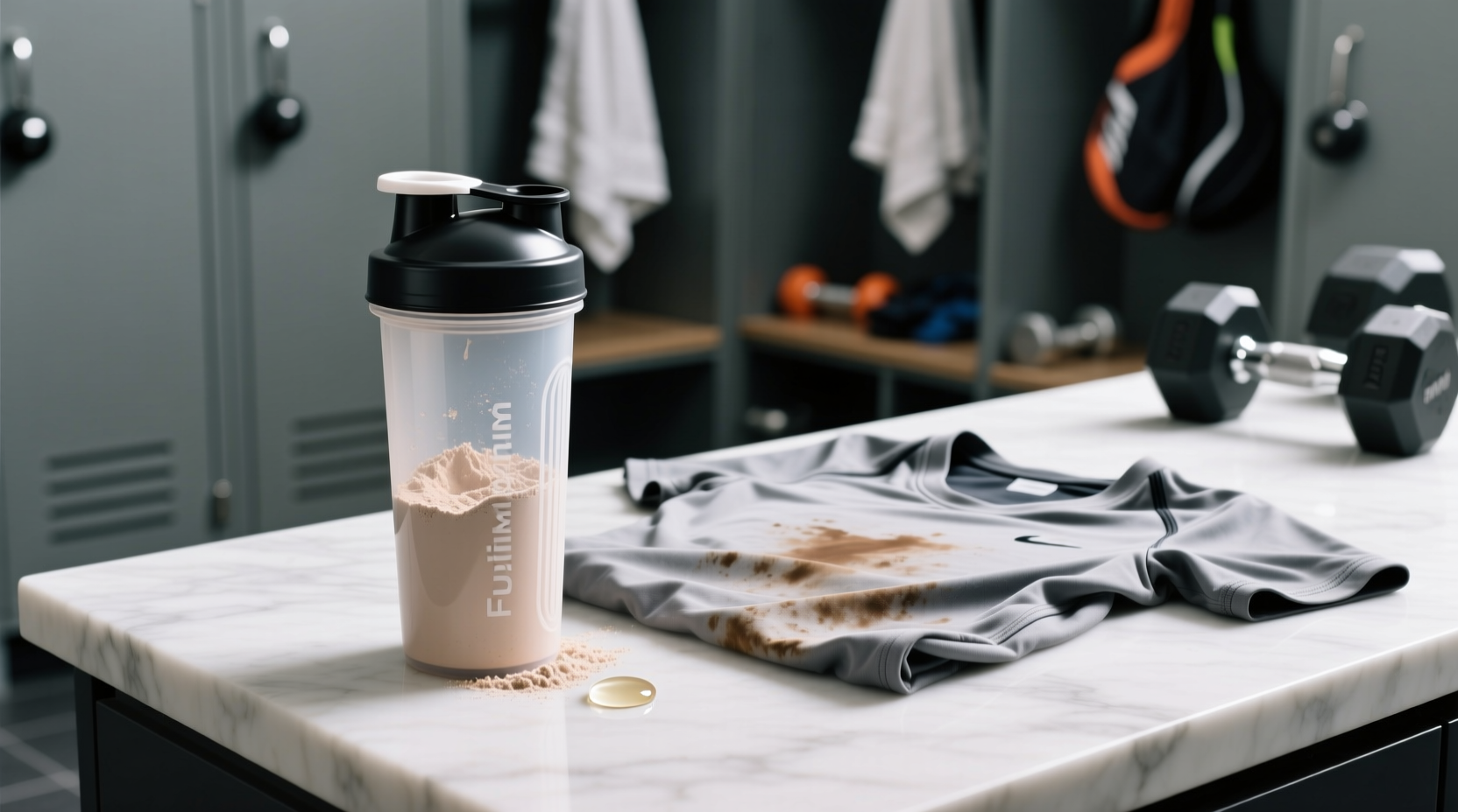 laundry tips remove dried protein shake residue