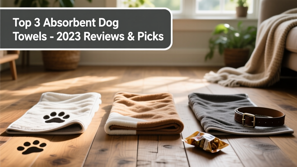 Side-by-side comparison of three different FurPetVo dog towels laid out on a wooden floor