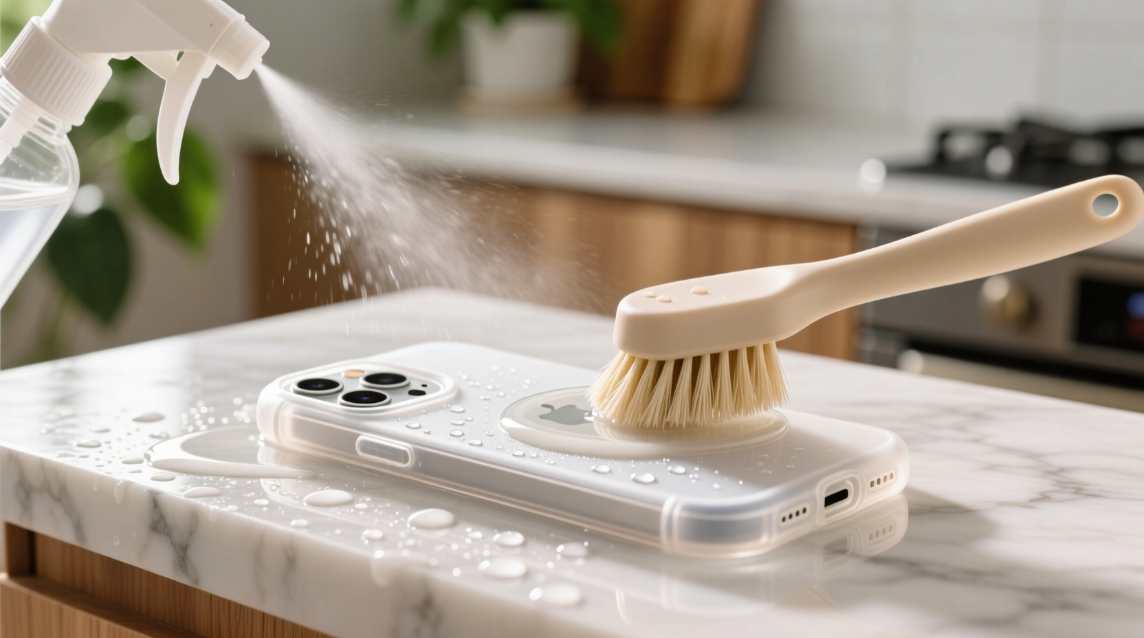 how to clean a silicone phone case that smells like detergent