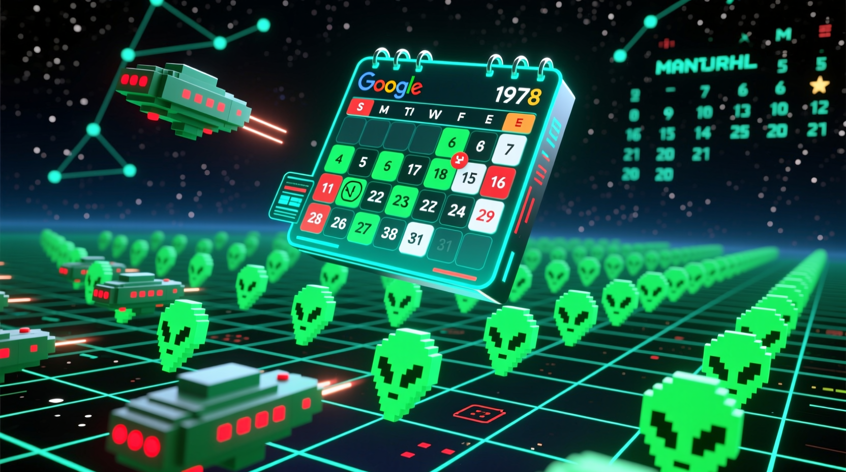 how to turn google calendar into space invaders