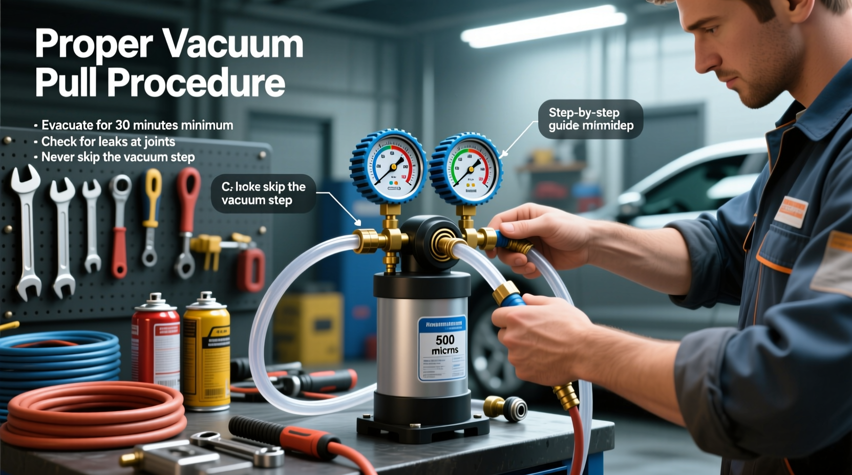 how to pull a vacuum on car ac