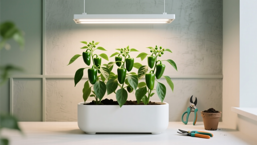Pet-Safe Indoor Pepper Growing with Grow Lights