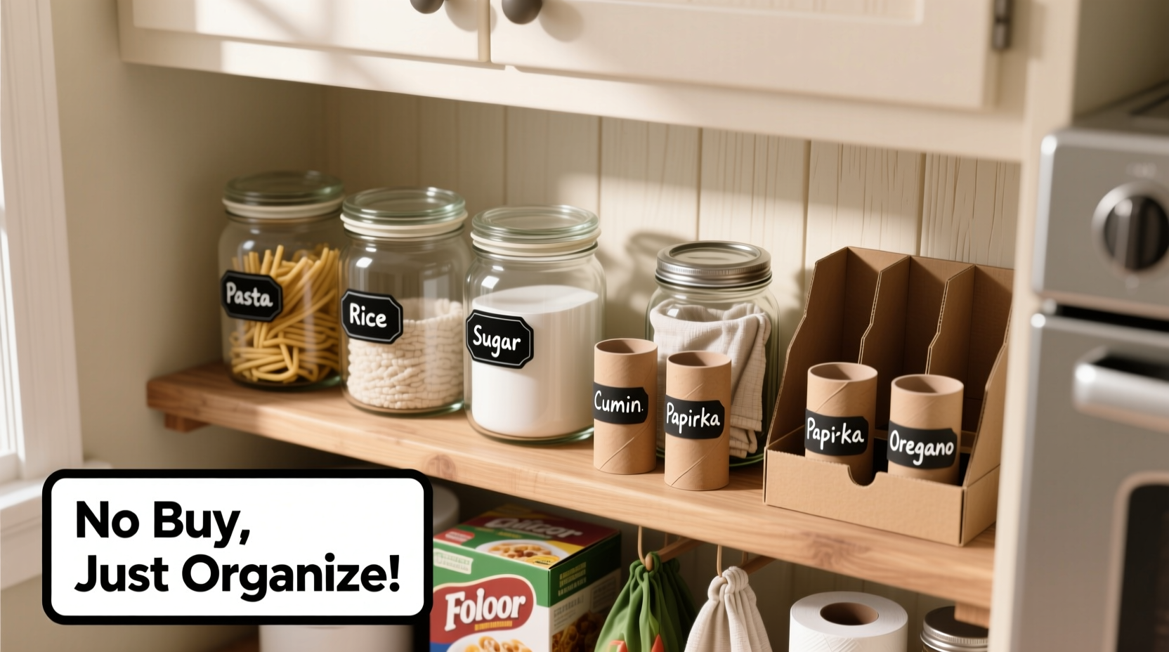 how to organize a tiny pantry without buying expensive organizers