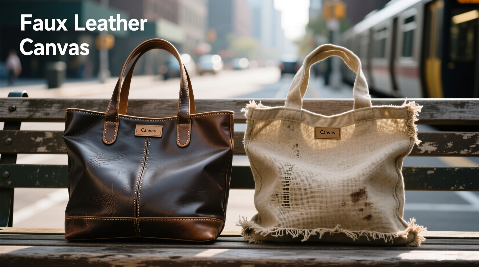 faux leather tote vs canvas tote which holds up better during daily commutes