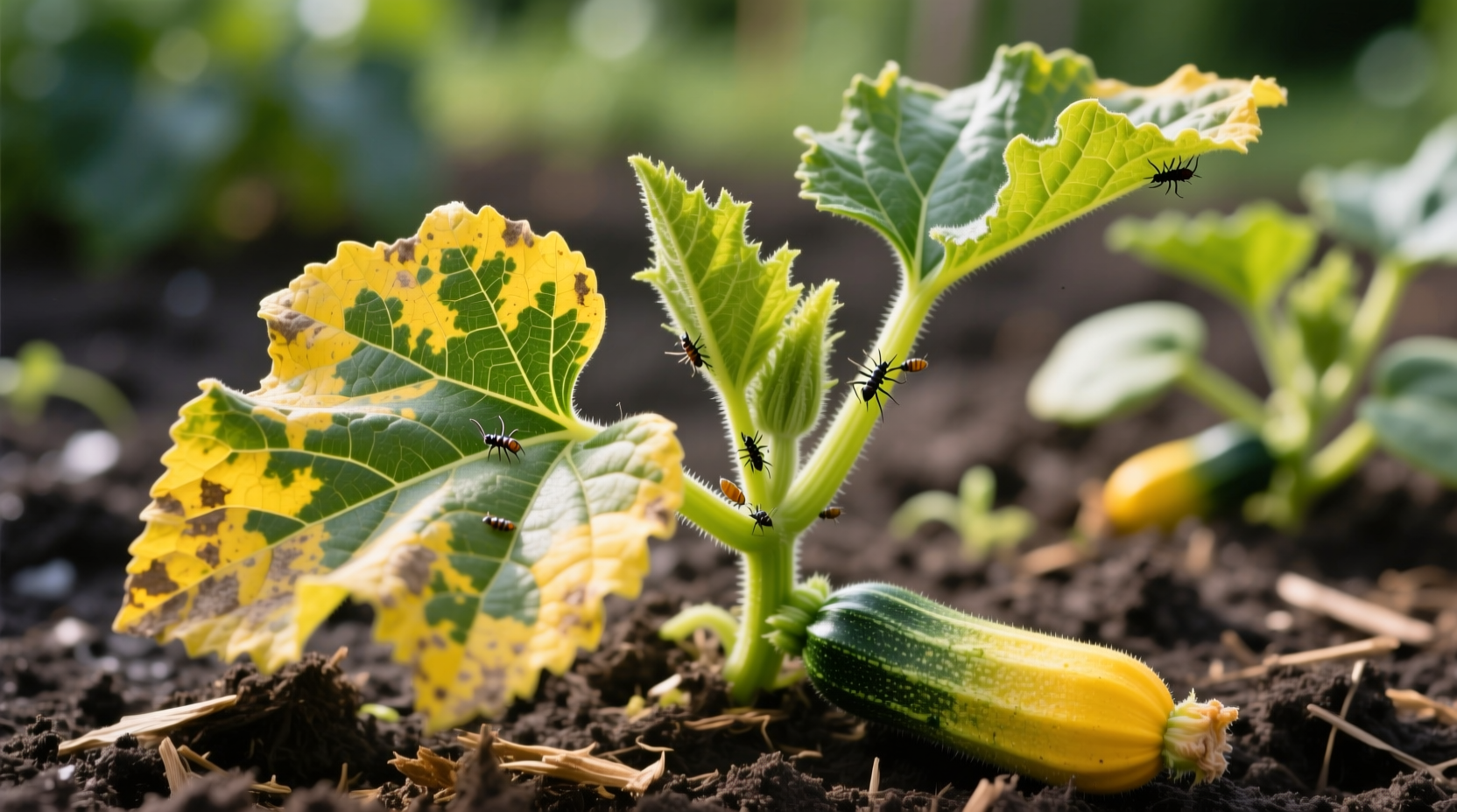 why are my young zucchini leaves turning yellow