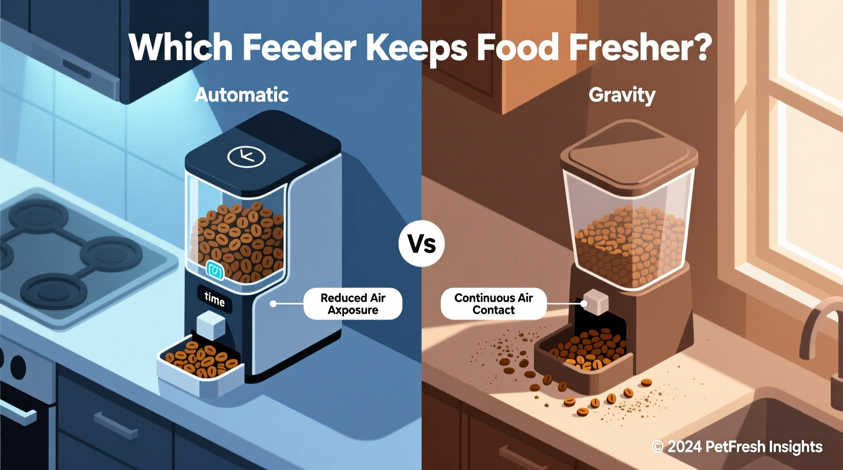 automatic feeders vs gravity feeders which keeps food fresher
