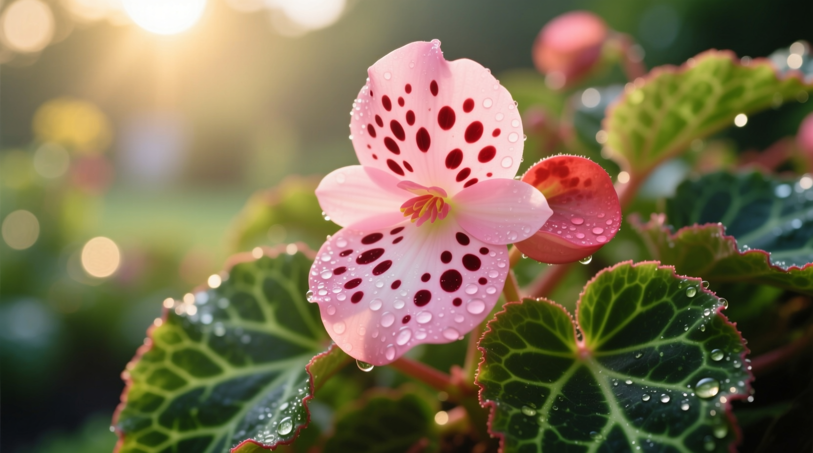 spotted begonia flowering