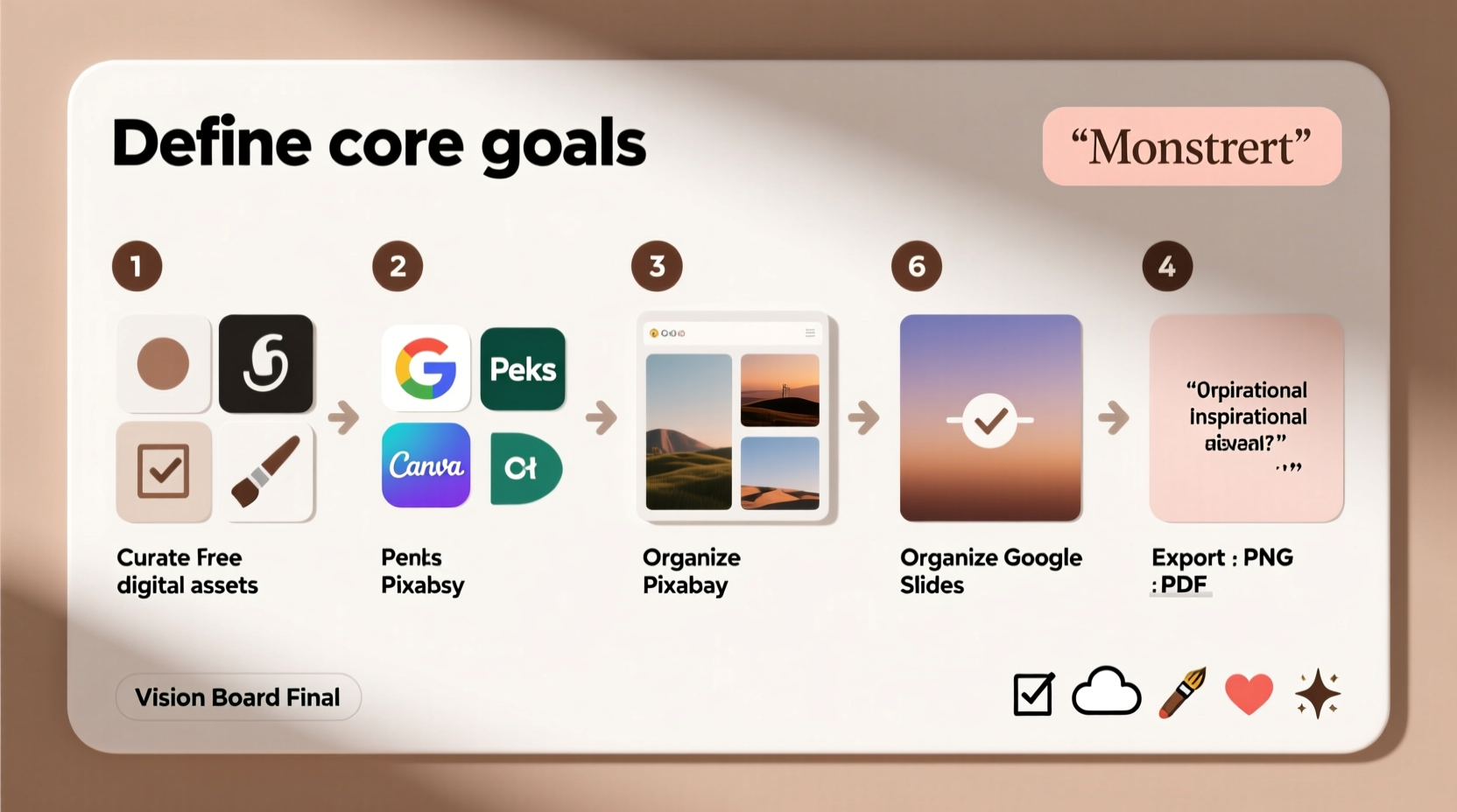 step by step guide to creating a vision board digitally using free tools