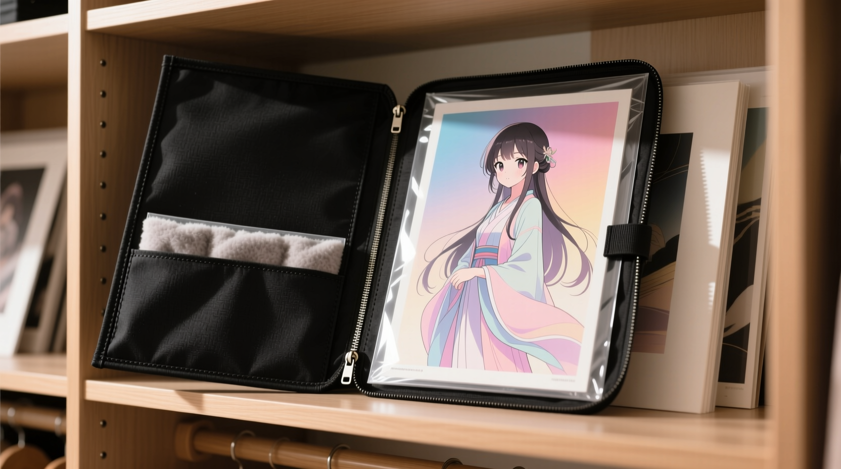 anime print storage no curl sleeve method