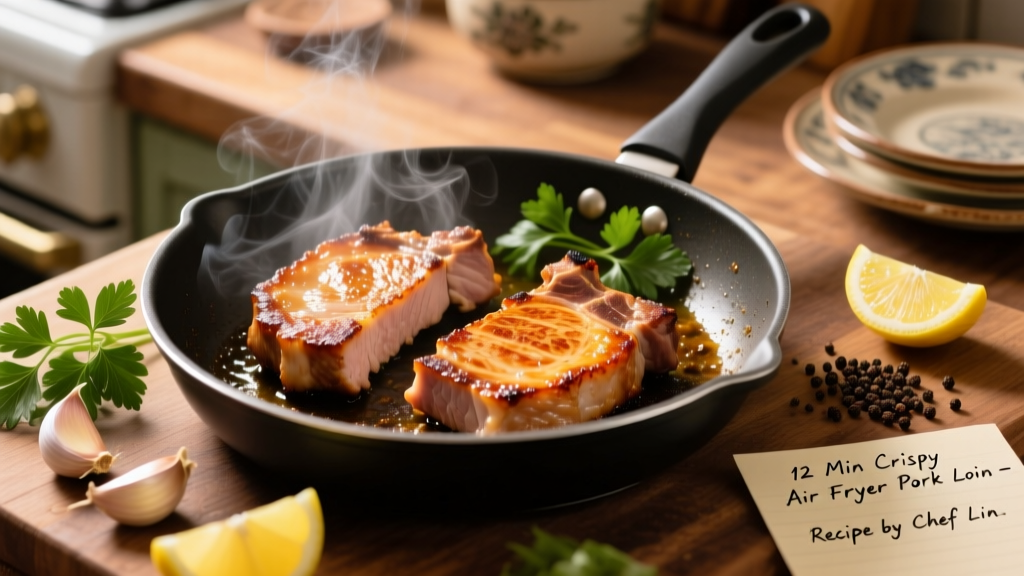 Crispy Juicy Pork Loin Chops in Air Fryer (12 Min)