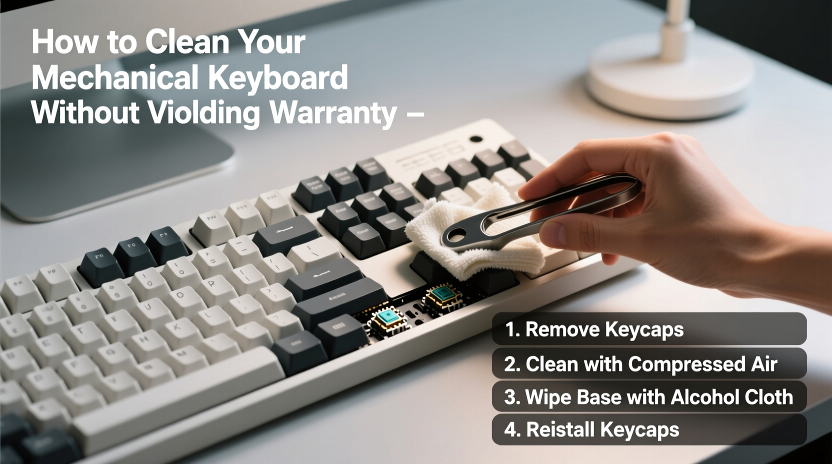 how to clean your mechanical keyboard without voiding the warranty or losing keys
