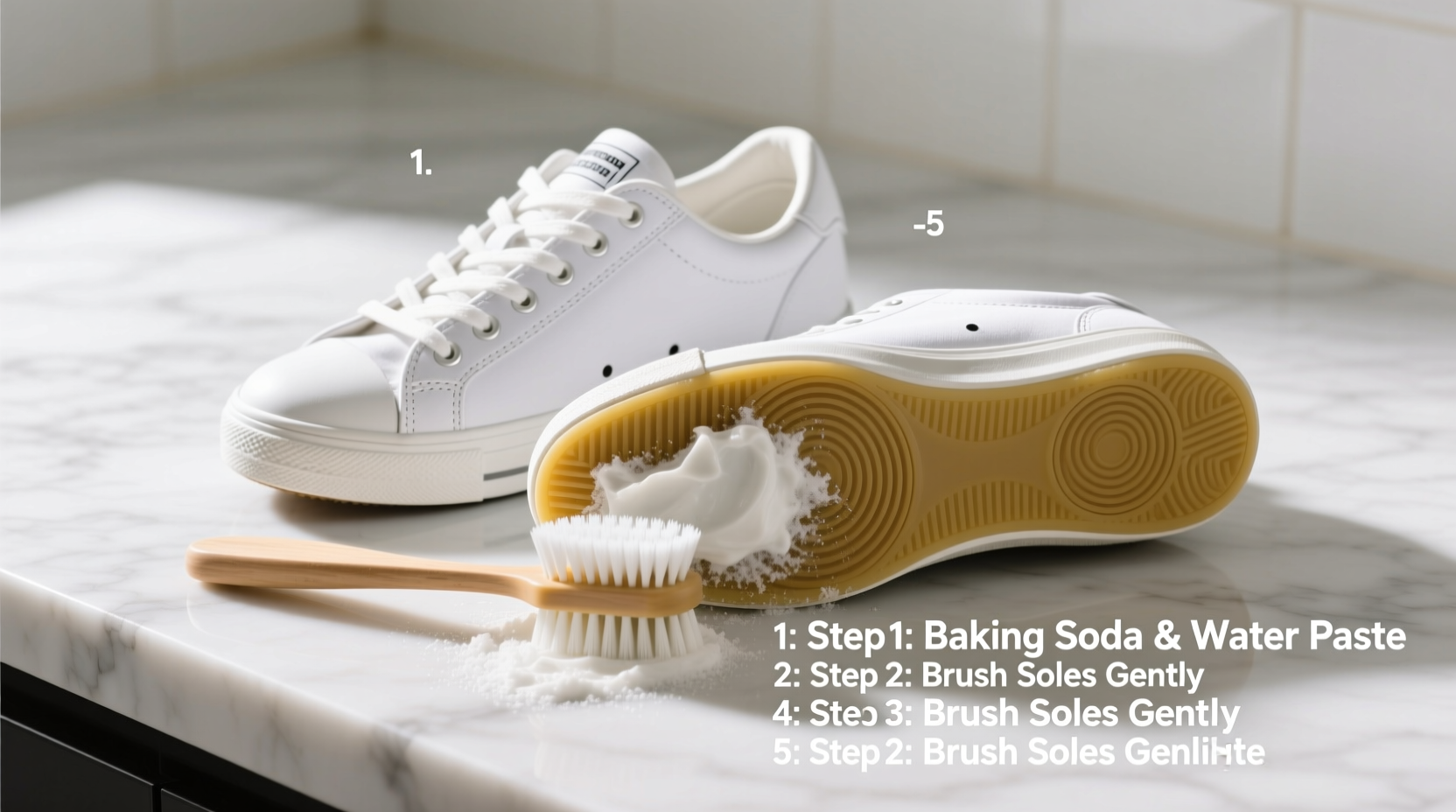 how to clean white sneakers without yellowing the soles step by step