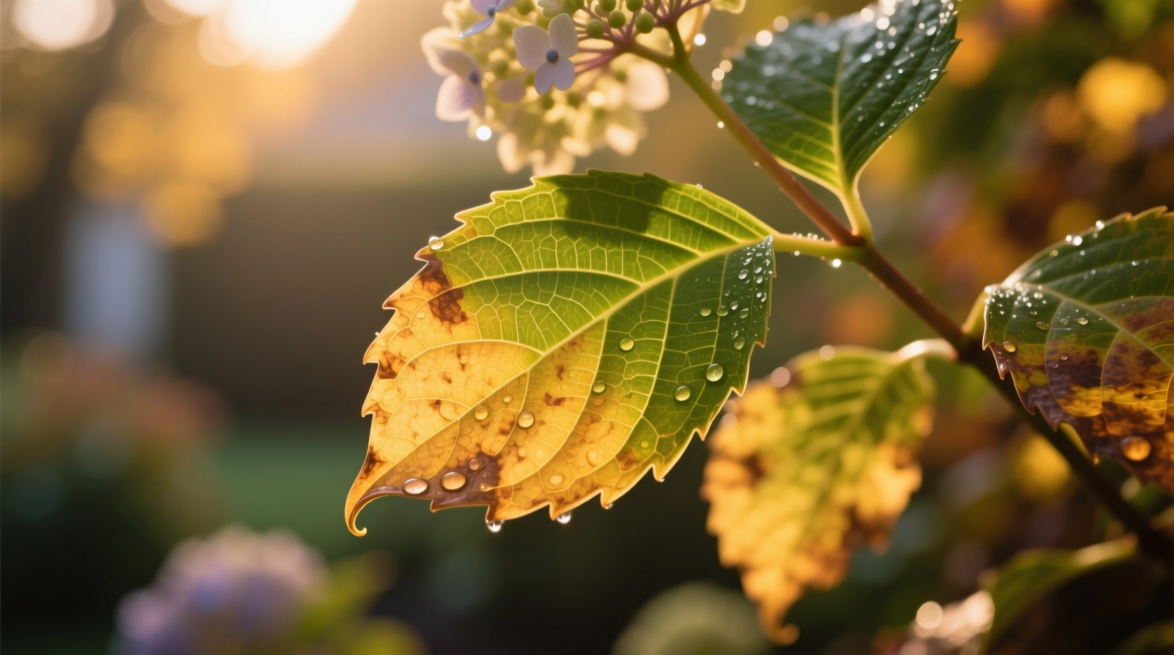 hydrangea leaves turning yellow
