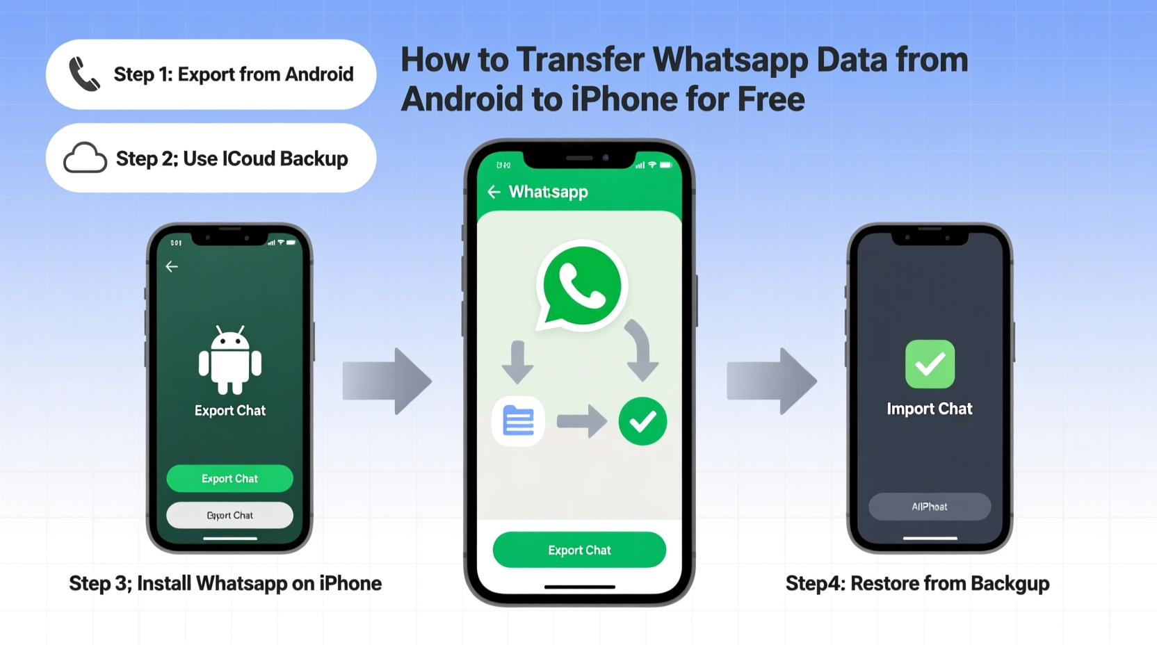 how to transfer whatsapp data from android to iphone for free