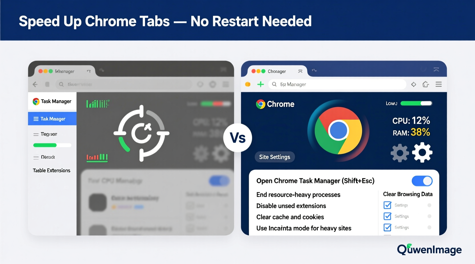 how to speed up slow chrome tabs without restarting the browser