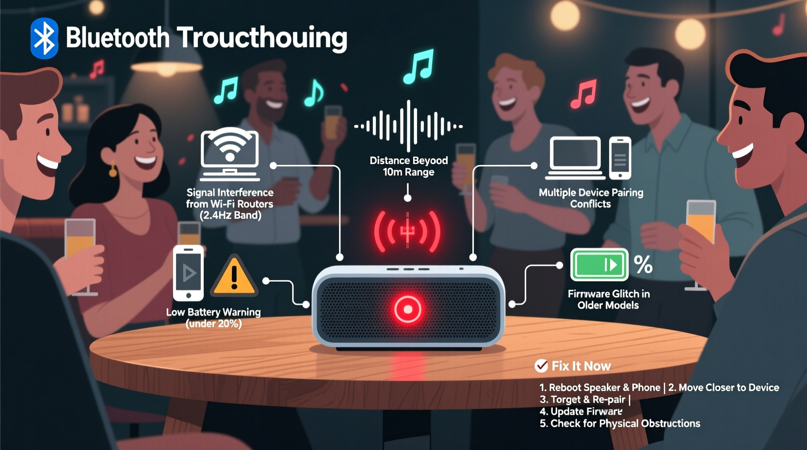 why does my bluetooth speaker disconnect randomly during parties