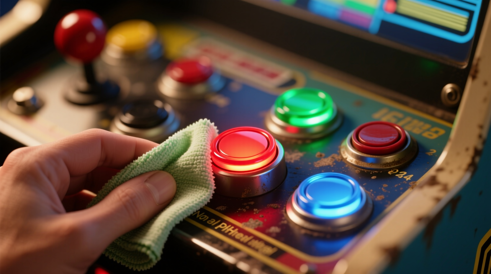 eco friendly cleaning for retro led arcade buttons