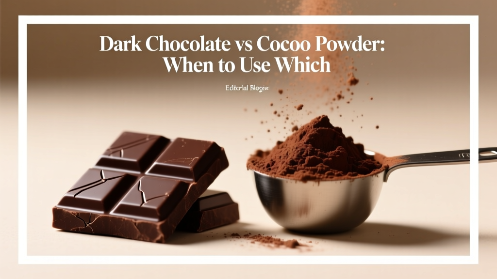 Dark Chocolate vs Cocoa Powder: When to Use Which