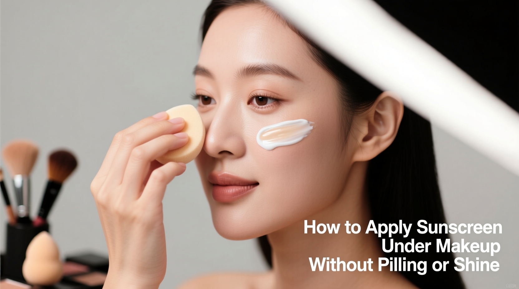 sunscreen under makeup how to apply without pilling or shine