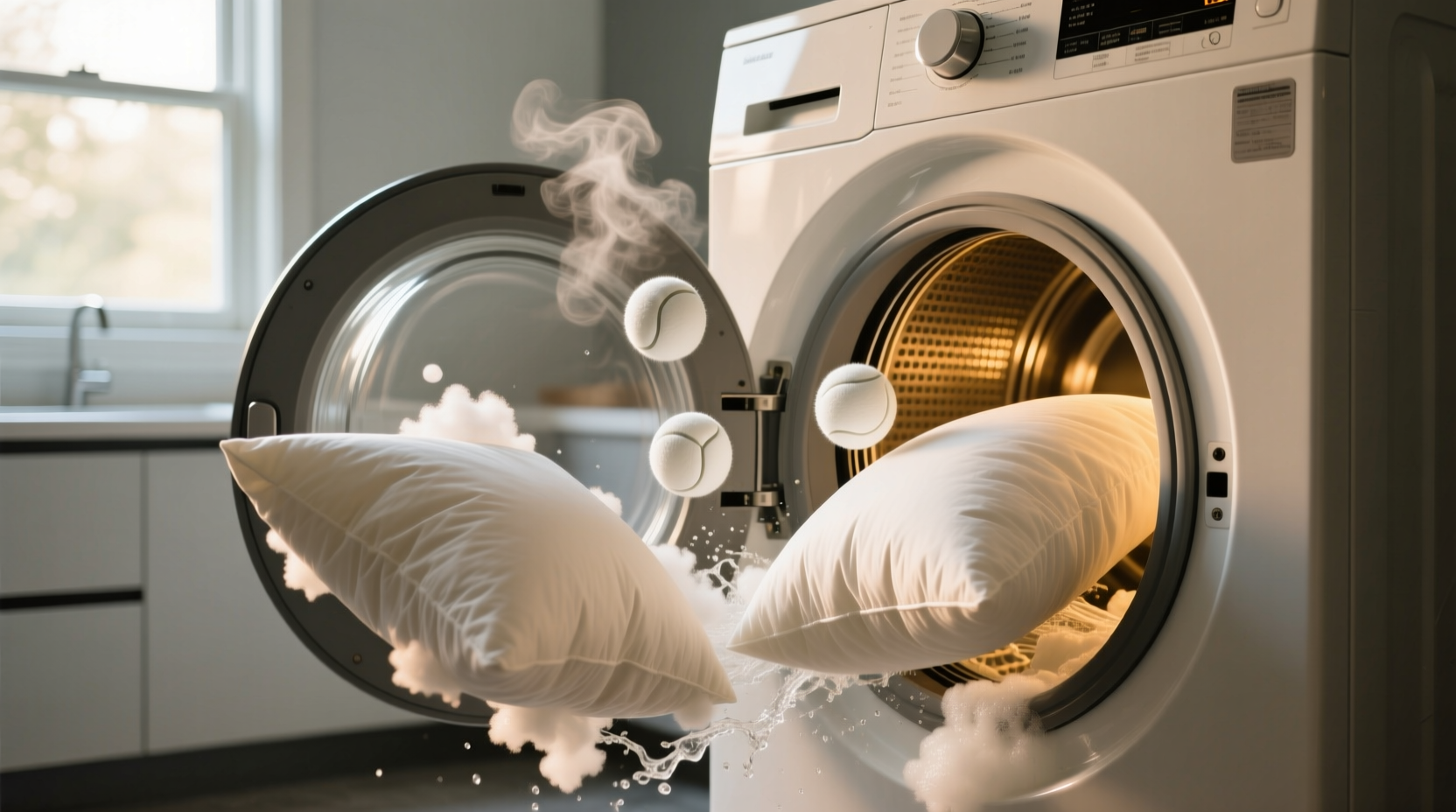 how to wash down pillows without clumping