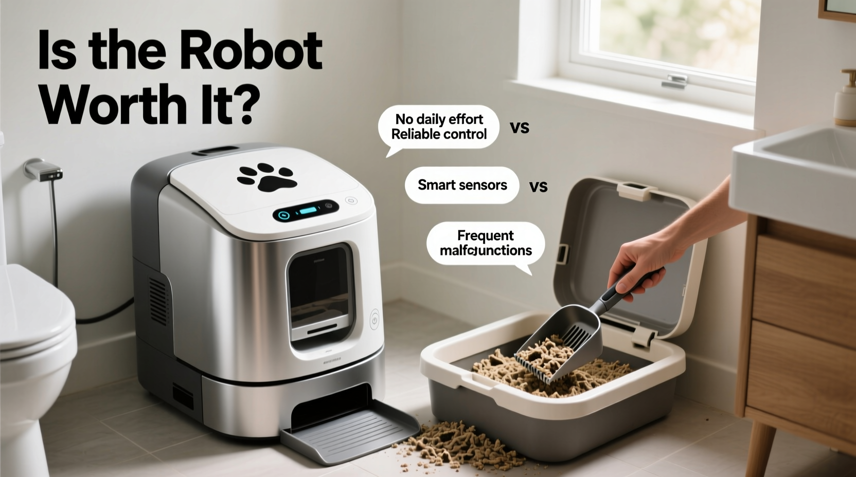 automatic litter box vs scooping is the robot worth the reliability issues