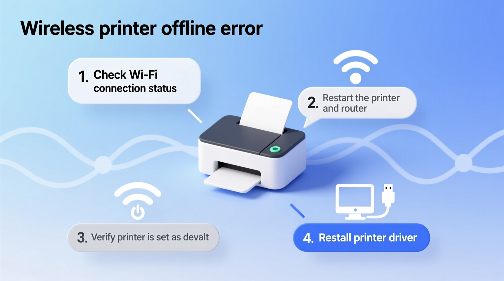 printer offline error simple troubleshooting for wireless printers