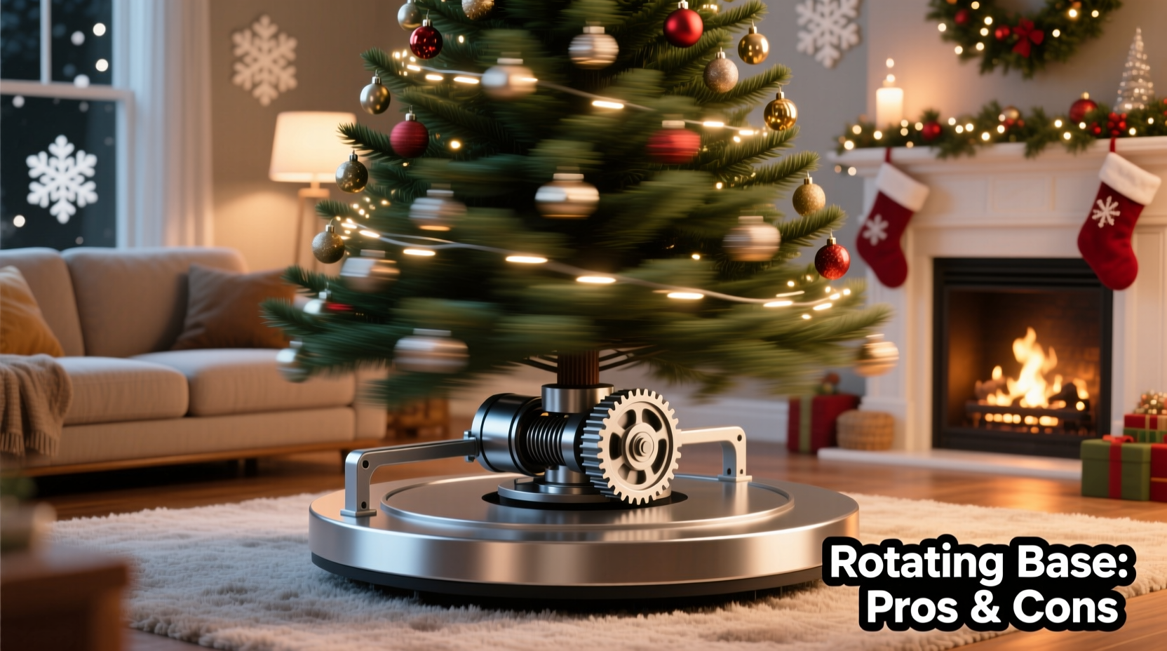 is a rotating christmas tree base necessary for large trees pros and cons
