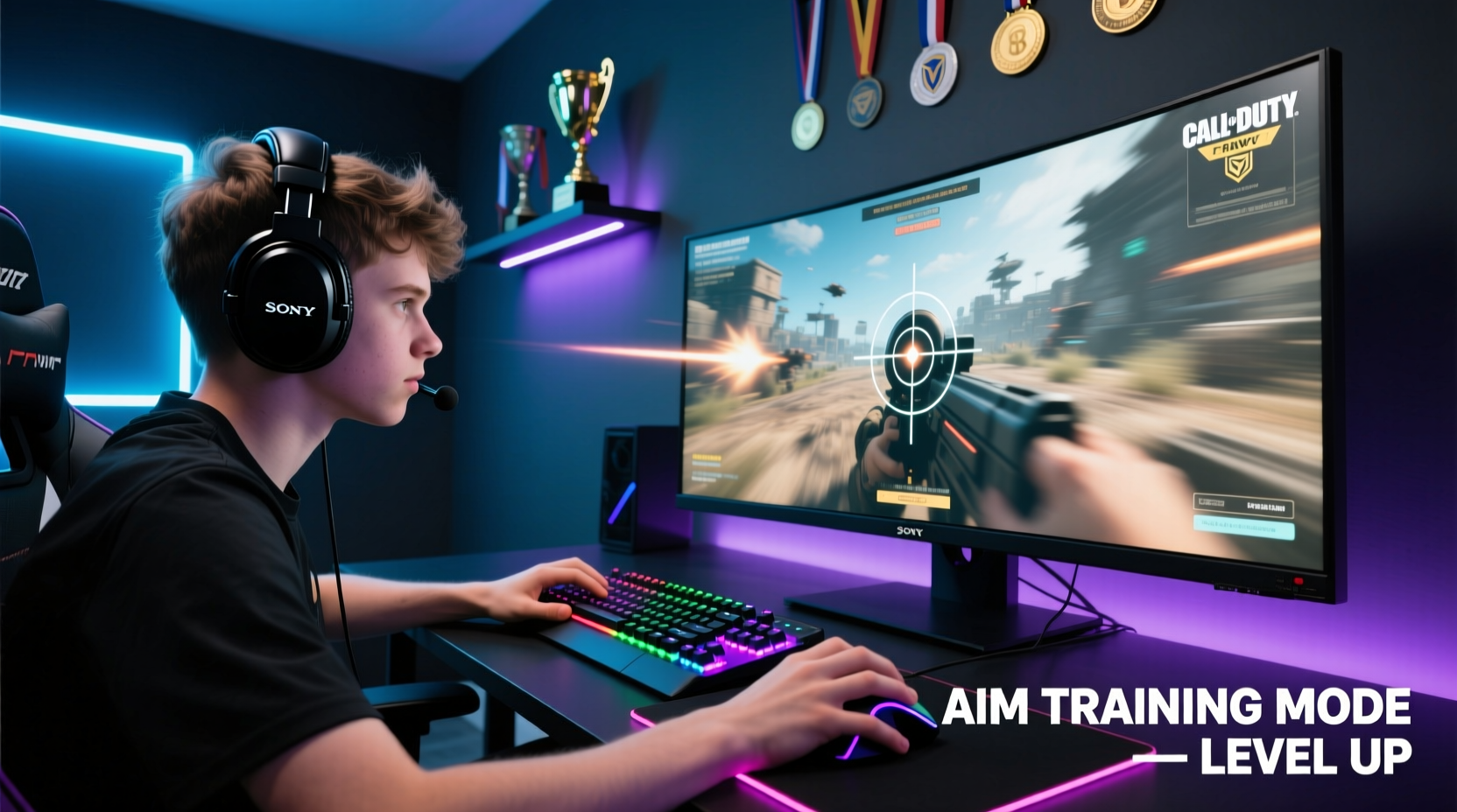 Call of Duty player improving aim skills