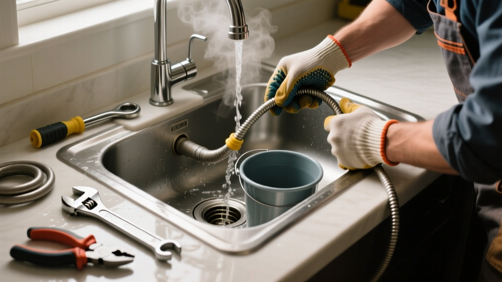 Fixing a Sewer Line Clog in the Kitchen Sink