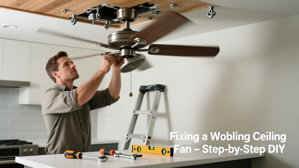 Fixing a Wobbling Ceiling Fan in the Kitchen